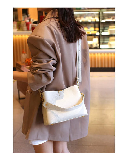 Retro balde saco moda feminina bolsa de grande capacidade novo ombro único crossbody saco de couro macio multi-cor carteira